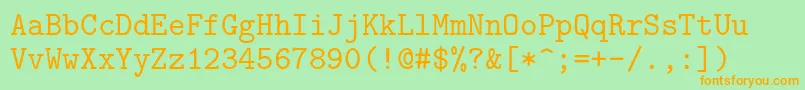 Lmmono10Regular Font – Orange Fonts on Green Background