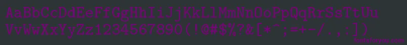 Шрифт Lmmono10Regular – фиолетовые шрифты на чёрном фоне