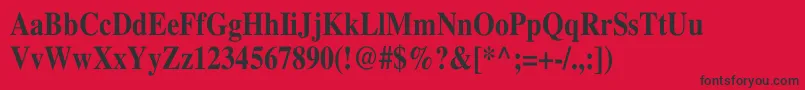 TimesBoldTh Font – Black Fonts on Red Background