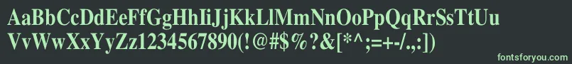 TimesBoldTh-fontti – vihreät fontit mustalla taustalla