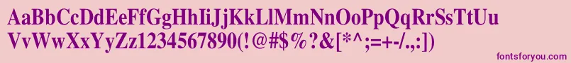 TimesBoldTh Font – Purple Fonts on Pink Background
