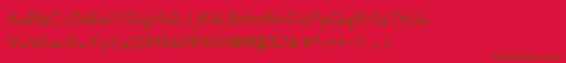 Czcionka Primerprintbold – brązowe czcionki na czerwonym tle