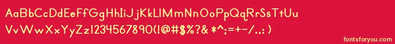 Primerprintbold Font – Yellow Fonts on Red Background