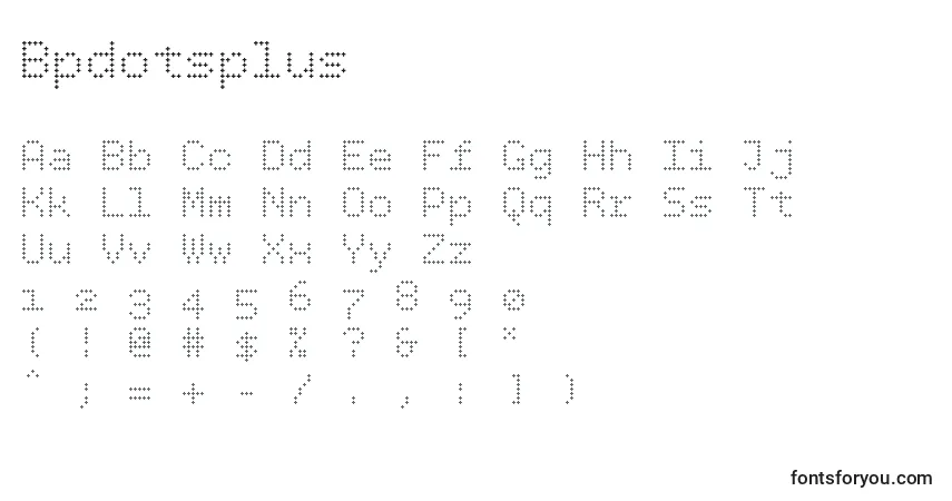 Bpdotsplusフォント–アルファベット、数字、特殊文字