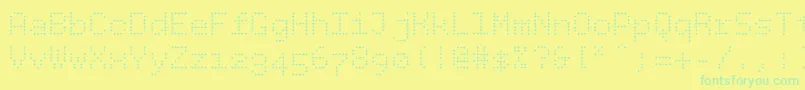 Bpdotsplus Font – Green Fonts on Yellow Background