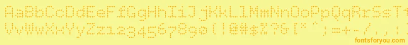 Bpdotsplus Font – Orange Fonts on Yellow Background