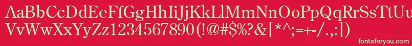 フォントAgCenturyoldstyle – 赤い背景に緑の文字