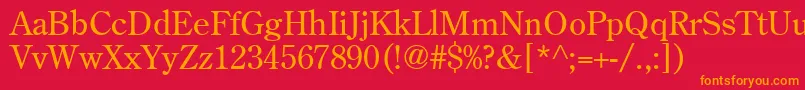 AgCenturyoldstyle-Schriftart – Orangefarbene Schriften auf rotem Hintergrund