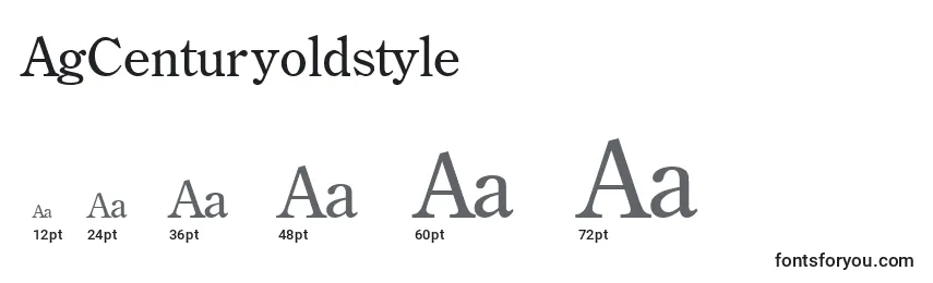 AgCenturyoldstyle font sizes