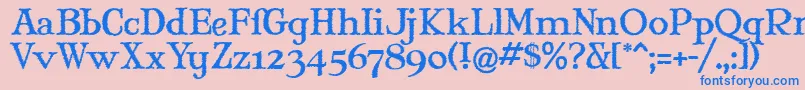 MaryJaneWindlin Font – Blue Fonts on Pink Background