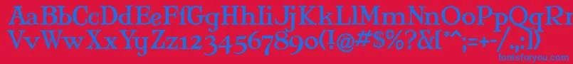 MaryJaneWindlin Font – Blue Fonts on Red Background