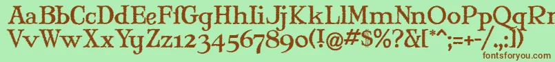 MaryJaneWindlin Font – Brown Fonts on Green Background