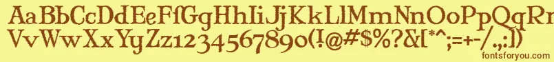 Шрифт MaryJaneWindlin – коричневые шрифты на жёлтом фоне