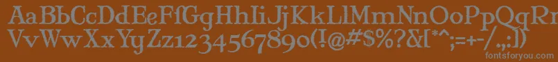 フォントMaryJaneWindlin – 茶色の背景に灰色の文字