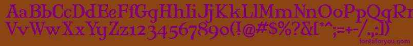 MaryJaneWindlin Font – Purple Fonts on Brown Background