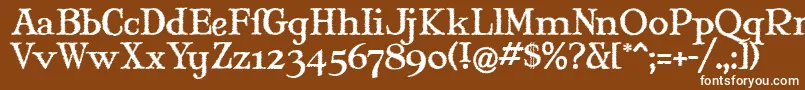 Шрифт MaryJaneWindlin – белые шрифты на коричневом фоне