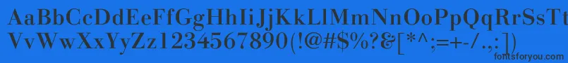 フォントLinotypegianottenMedium – 黒い文字の青い背景