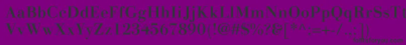 Fonte LinotypegianottenMedium – fontes pretas em um fundo violeta