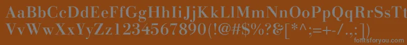 フォントLinotypegianottenMedium – 茶色の背景に灰色の文字