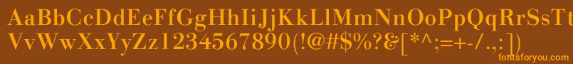 LinotypegianottenMedium Font – Orange Fonts on Brown Background