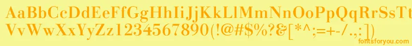 LinotypegianottenMedium Font – Orange Fonts on Yellow Background