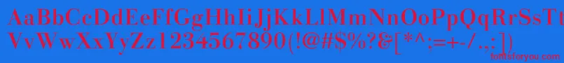 LinotypegianottenMedium Font – Red Fonts on Blue Background