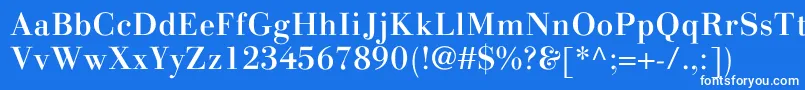 Czcionka LinotypegianottenMedium – białe czcionki na niebieskim tle