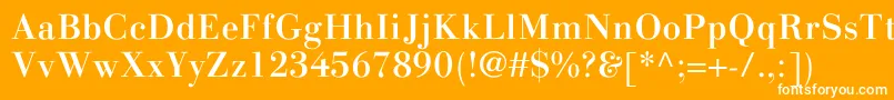 フォントLinotypegianottenMedium – オレンジの背景に白い文字