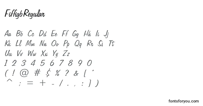Schriftart FiffigbRegular – Alphabet, Zahlen, spezielle Symbole