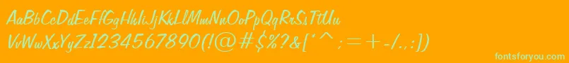 FiffigbRegular Font – Green Fonts on Orange Background