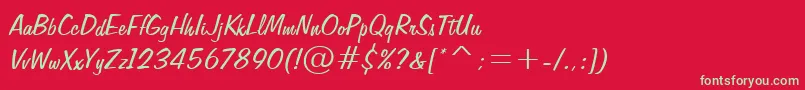 FiffigbRegular Font – Green Fonts on Red Background
