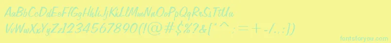 Шрифт FiffigbRegular – зелёные шрифты на жёлтом фоне