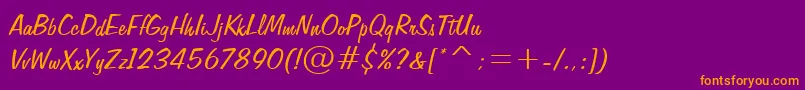 FiffigbRegular Font – Orange Fonts on Purple Background