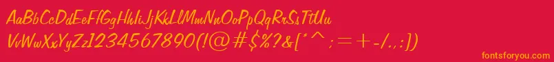 FiffigbRegular Font – Orange Fonts on Red Background