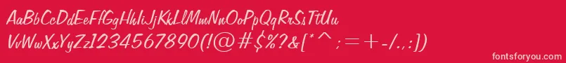FiffigbRegular-Schriftart – Rosa Schriften auf rotem Hintergrund
