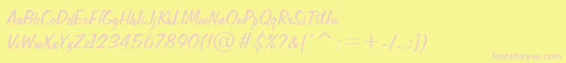 FiffigbRegular Font – Pink Fonts on Yellow Background