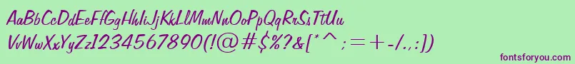 FiffigbRegular Font – Purple Fonts on Green Background