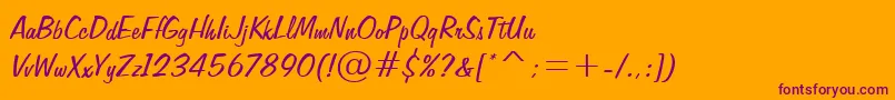 FiffigbRegular Font – Purple Fonts on Orange Background