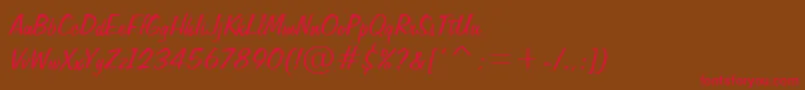 FiffigbRegular Font – Red Fonts on Brown Background