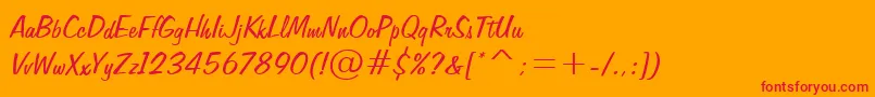 FiffigbRegular-fontti – punaiset fontit oranssilla taustalla