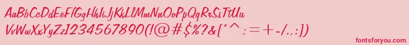 FiffigbRegular Font – Red Fonts on Pink Background