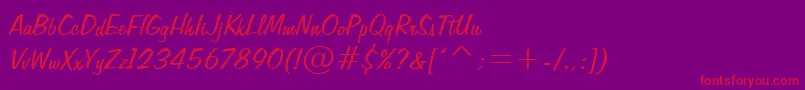 フォントFiffigbRegular – 紫の背景に赤い文字