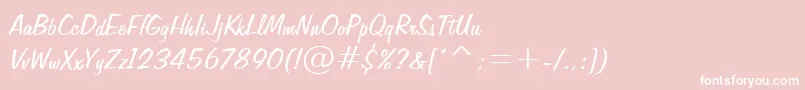 FiffigbRegular-Schriftart – Weiße Schriften auf rosa Hintergrund