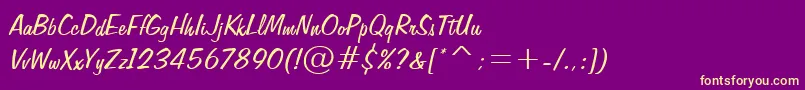 FiffigbRegular Font – Yellow Fonts on Purple Background