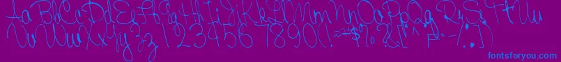 フォントFairRegularTtstd – 紫色の背景に青い文字