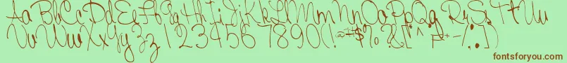 Saiba mais sobre a fonte FairRegularTtstd Fonte FairRegularTtstd – fontes marrons em um fundo verde