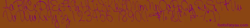 FairRegularTtstd-Schriftart – Violette Schriften auf braunem Hintergrund