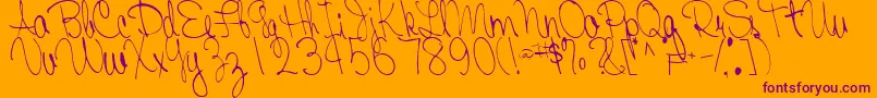 FairRegularTtstd-Schriftart – Violette Schriften auf orangefarbenem Hintergrund