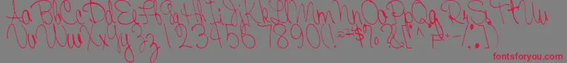 フォントFairRegularTtstd – 赤い文字の灰色の背景