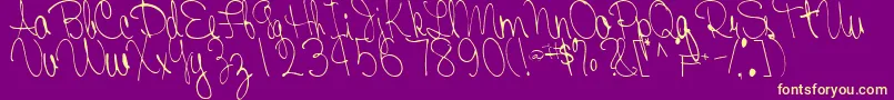 FairRegularTtstd Font – Yellow Fonts on Purple Background